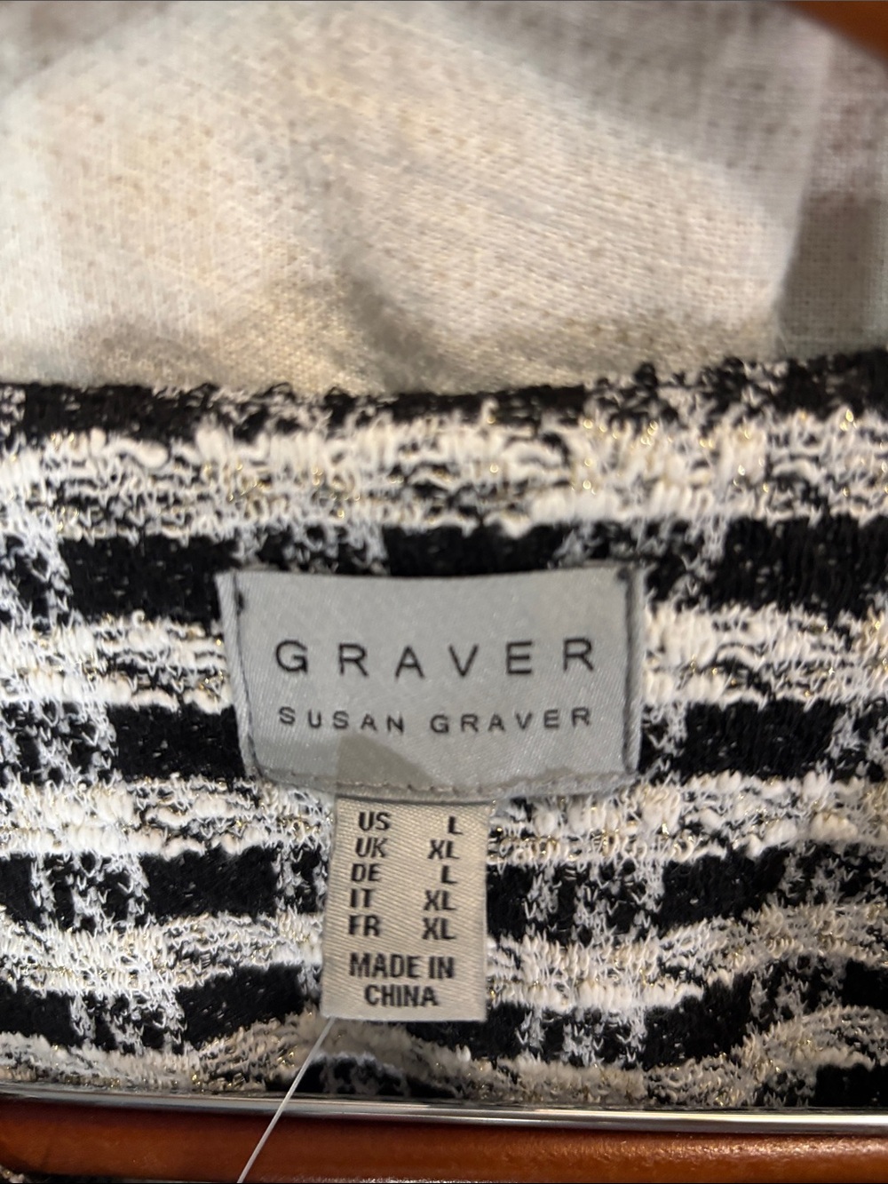 Susan Graver NWT Black and White Plaid Tweed Jacket Blazer L - Picture 2 of 8